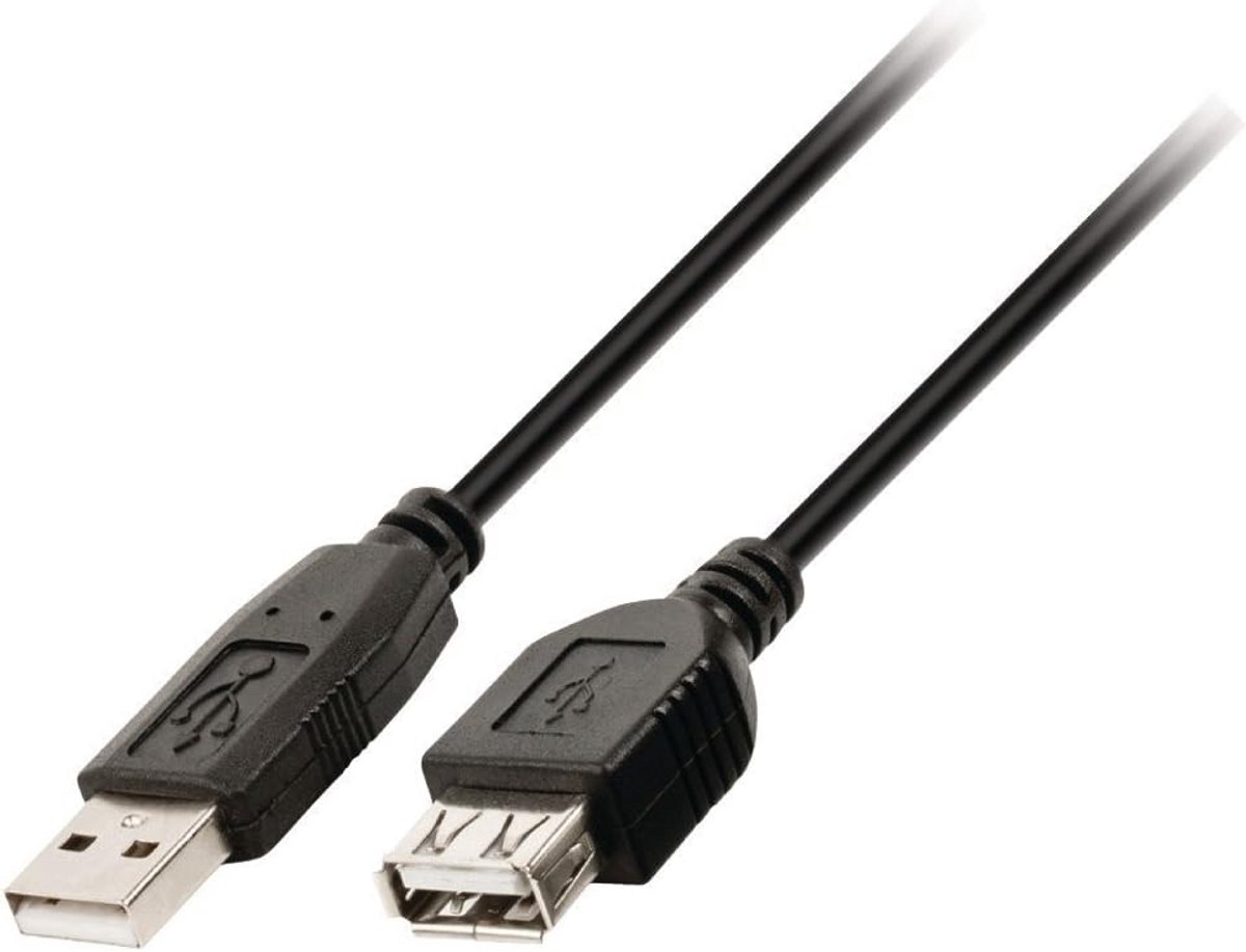 USB 2.0 Verlengkabel 1 Meter Zwart - Type A Male naar Female