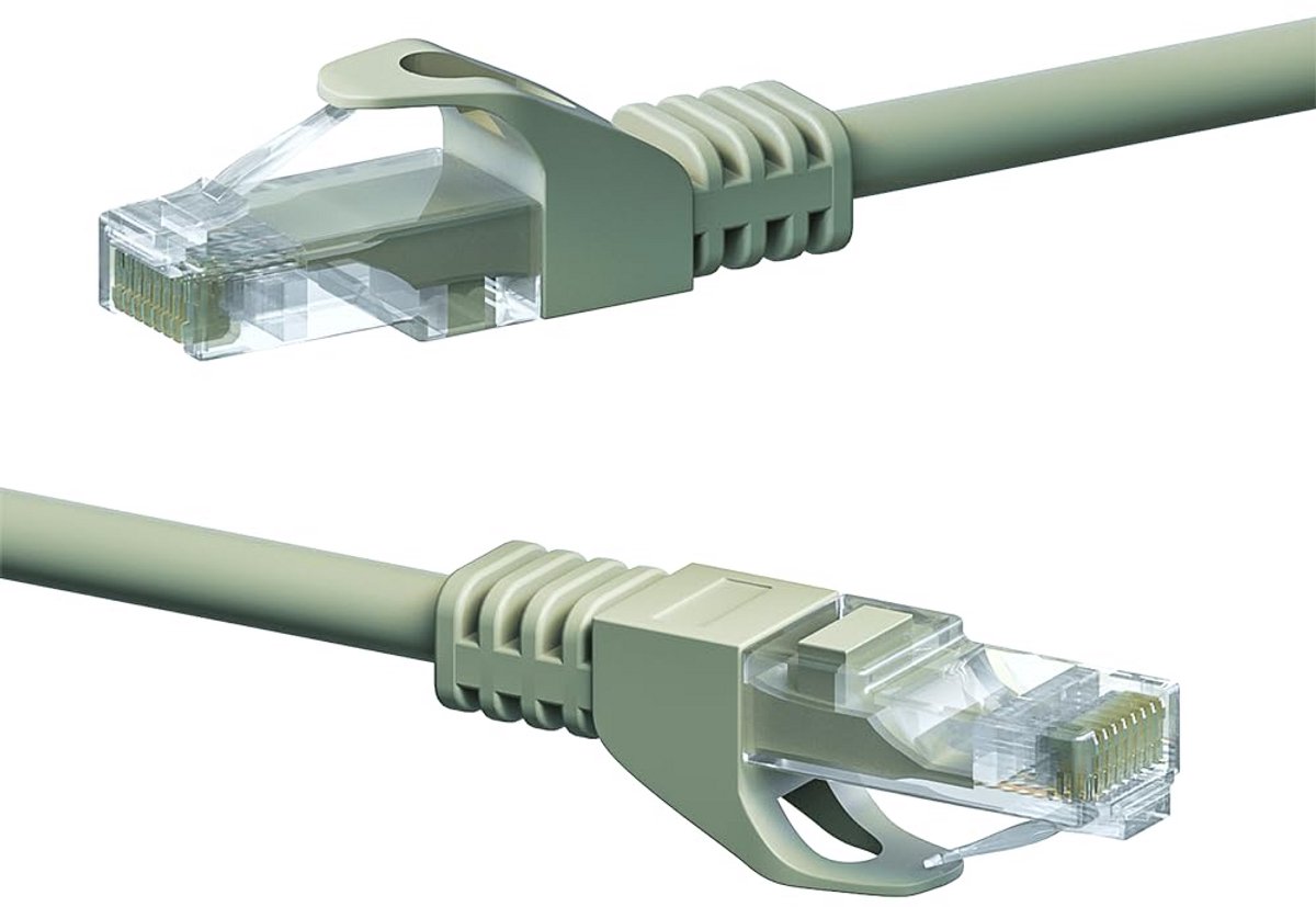 CAT6a UTP Patchkabel Grijs 1,5 Meter 100% Koper RJ45 voor Hoge Snelheid LAN en Netwerk