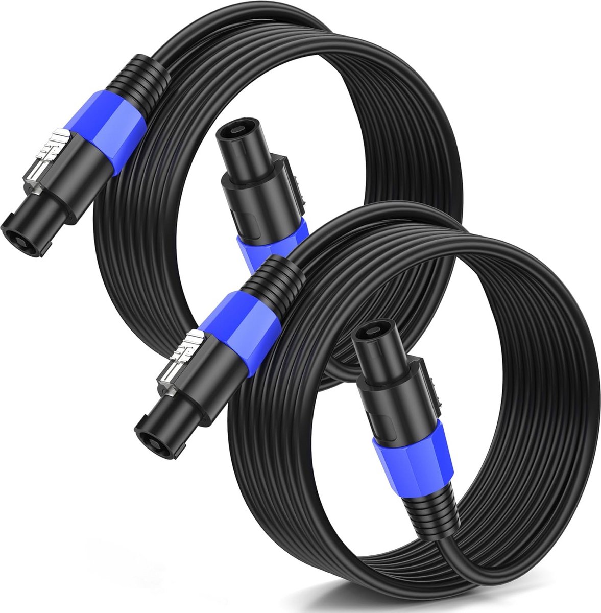 2x 50 Meter Luidsprekerkabel met Speakon Connectoren voor Versterker