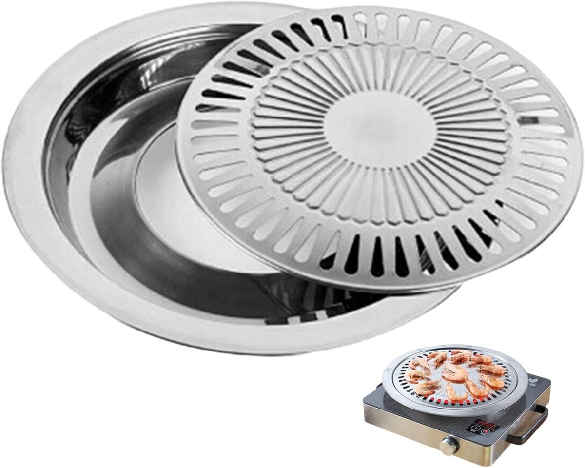 Ronde BBQ Grillpan 30 cm met Antiaanbaklaag voor Binnen en Buiten Koken