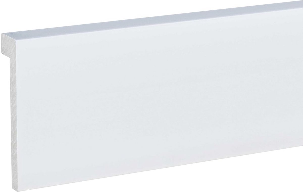 Hoekige Kunststof Plint Wit Waterdicht en Duurzaam 22x100x2000 mm