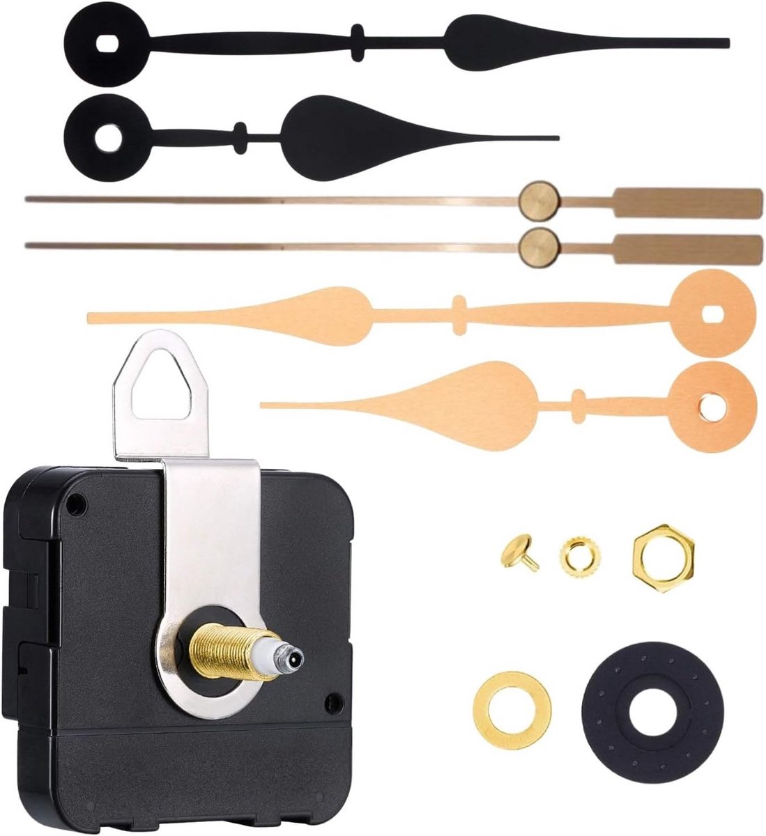 Geruisloos Uurwerk voor Wandklok Zelfbouw en Reparatie met Wijzerset