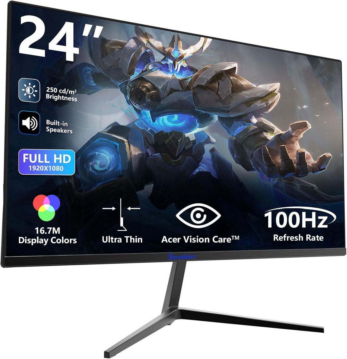 24 inch Full HD 100Hz PC Monitor met Ingebouwde Speakers en 99% sRGB