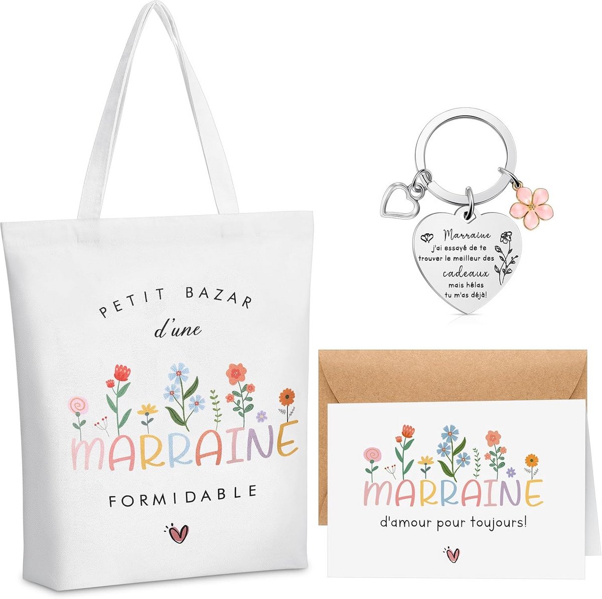 Cadeauset Peetante: Draagtas, Sleutelhanger en Wenskaart voor Bedankje en Aankondiging