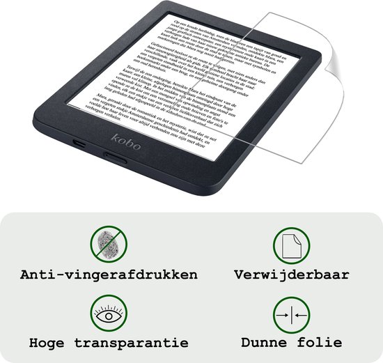 Screenprotector Folie Geschikt voor Kobo Nia Screenprotector Bescherm Folie - Screenprotector Folie Geschikt voor Kobo Nia Screen Protector Screen Cover — afbeelding 3