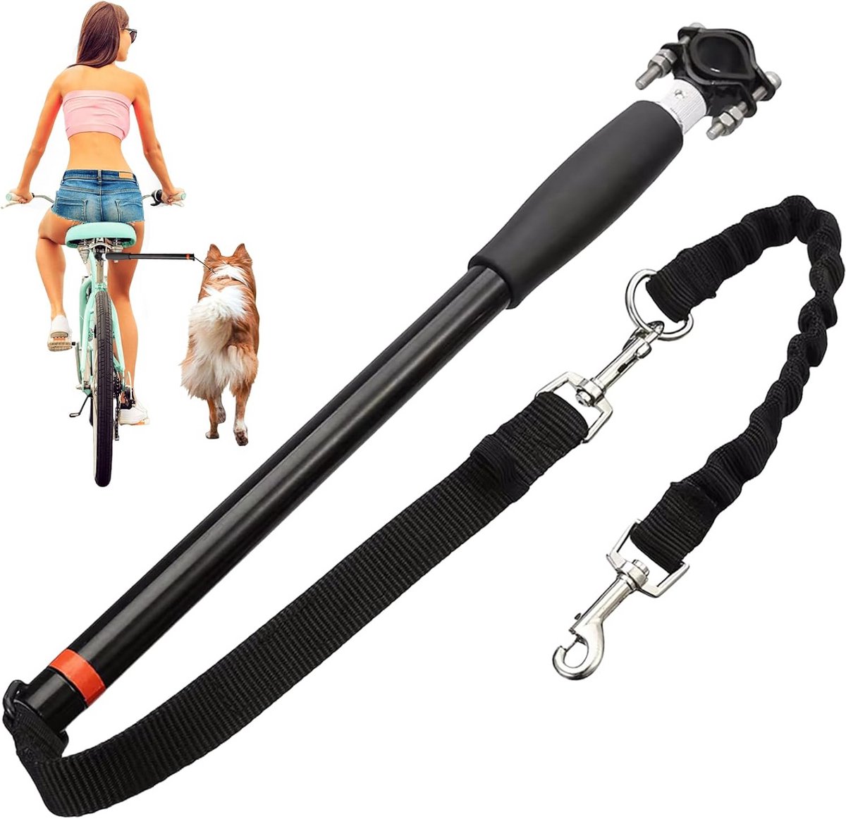 Handsfree Fietsriem voor Hond met Schokdemper voor Veilig Fietsen en Trainen