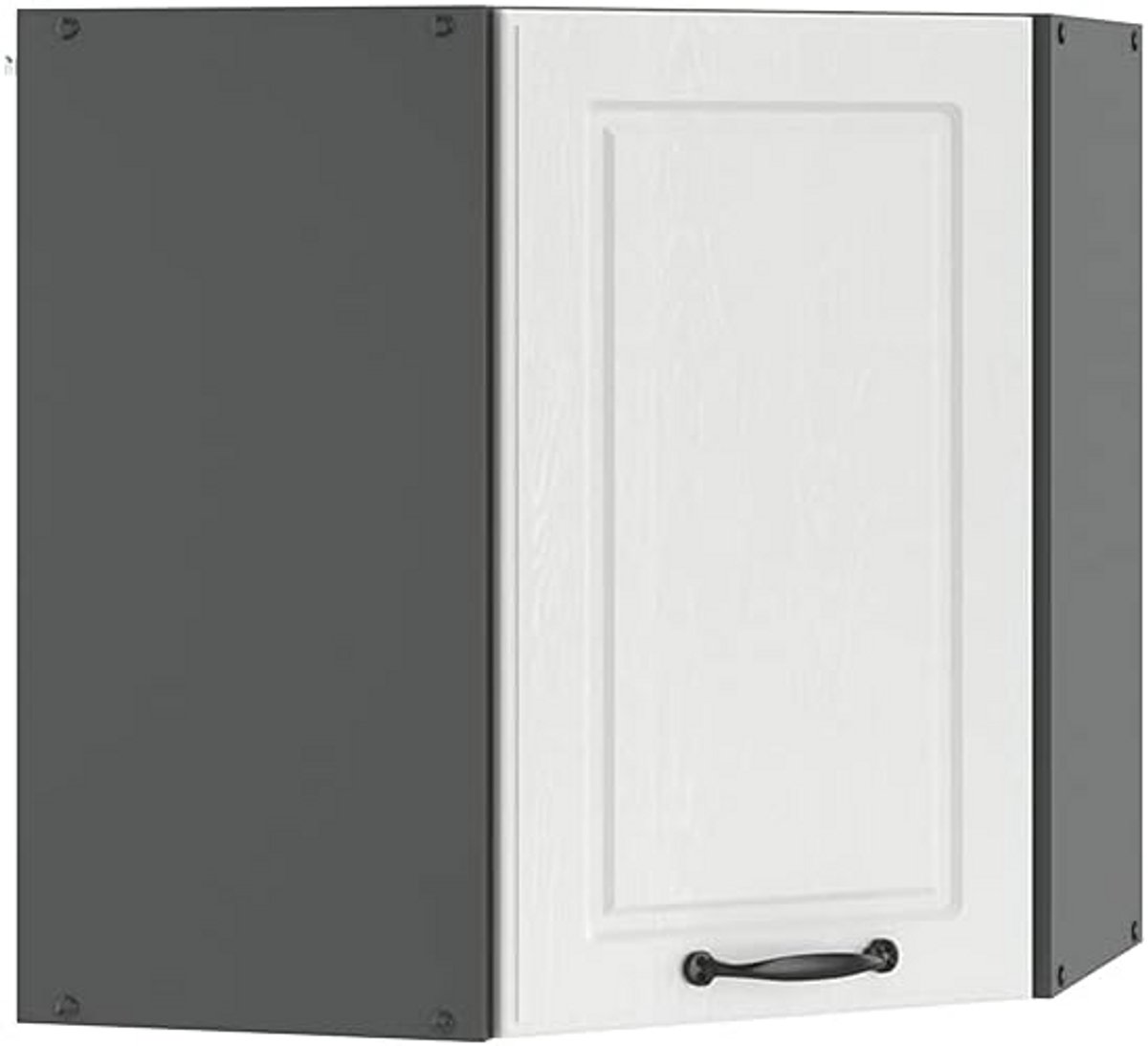 Hoek Keukenkast Hangend Landelijke Stijl 57 cm Wit en Antraciet