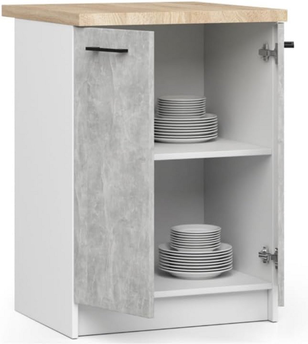 Keukenkast met Deuren en Werkblad - Wandkast 60 cm Breed