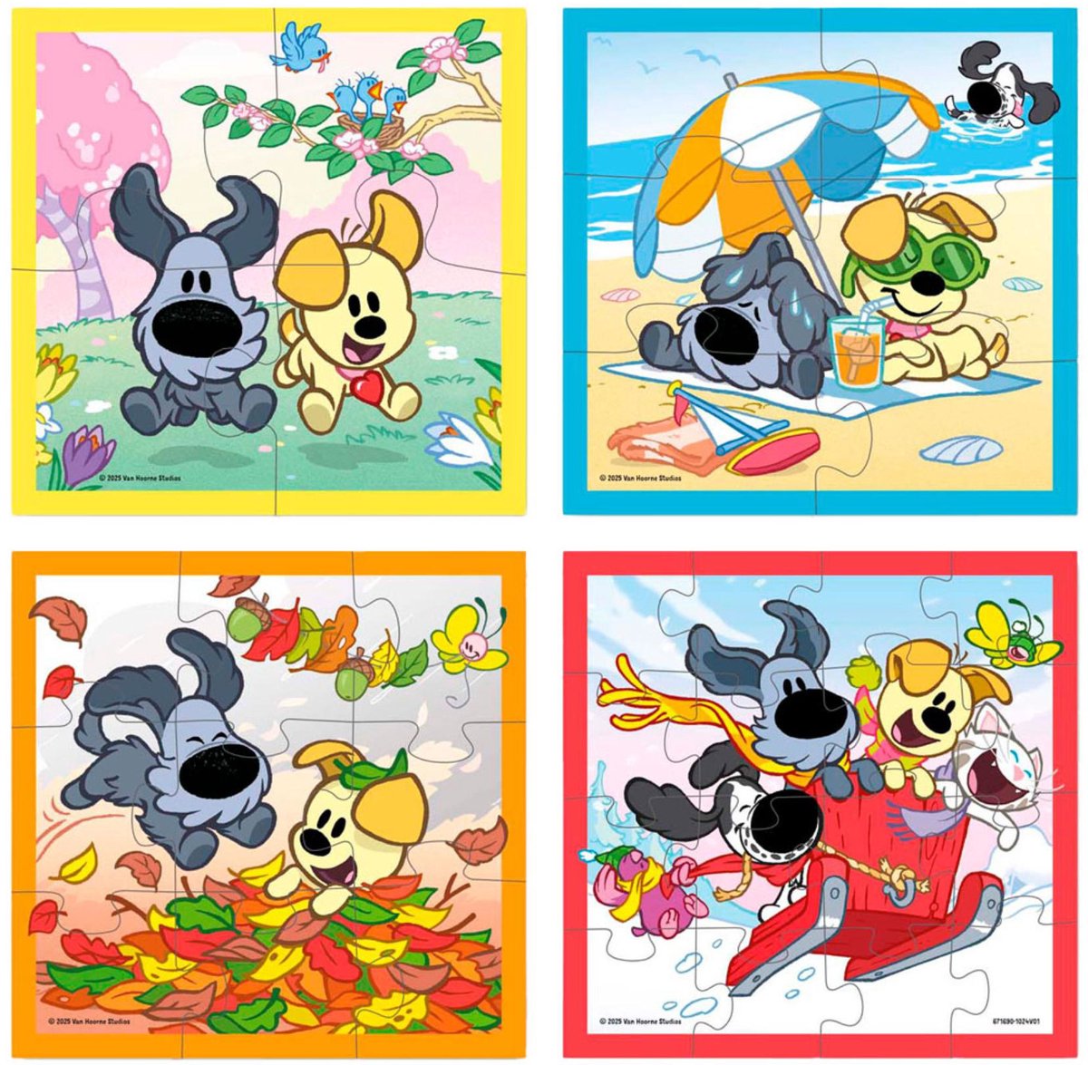 Woezel & Pip puzzel 4 in 1 educatief peuter speelgoed - kinderpuzzel 4x6x9x16 stukjes leren puzzelen - cadeautip puzzel 3 jaar en ouder - Bambolino Toys — afbeelding 8