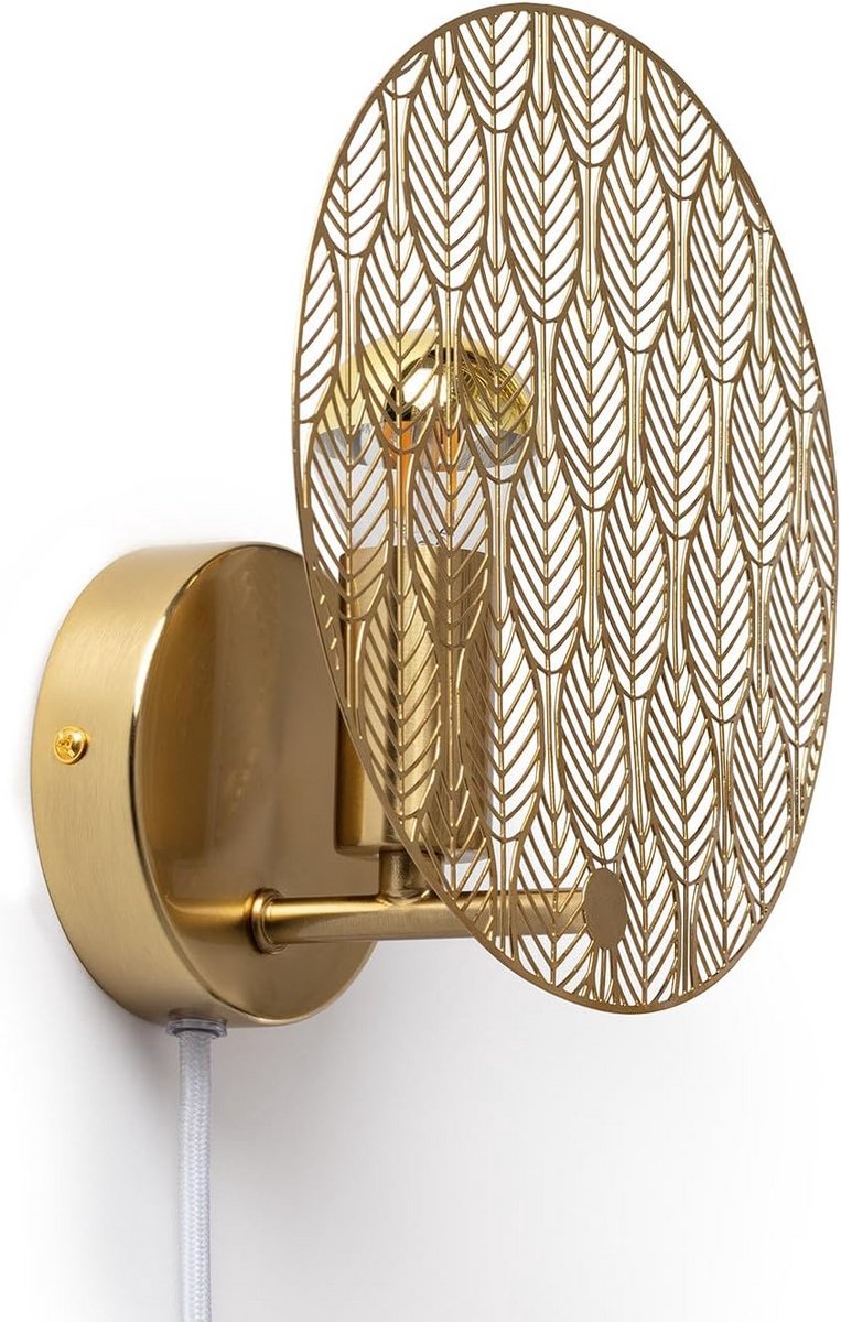 Elegante Goudkleurige Wandlamp van Metaal met E14 Fitting