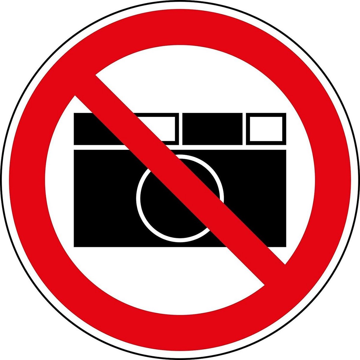 Ronde Verbodssticker Fotograferen Verboden - Ø 9,5 cm - Niet Filmen Toegestaan