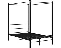 Hemelbed Frame Metaal Zwart 140x200 cm Robuust en Duurzaam