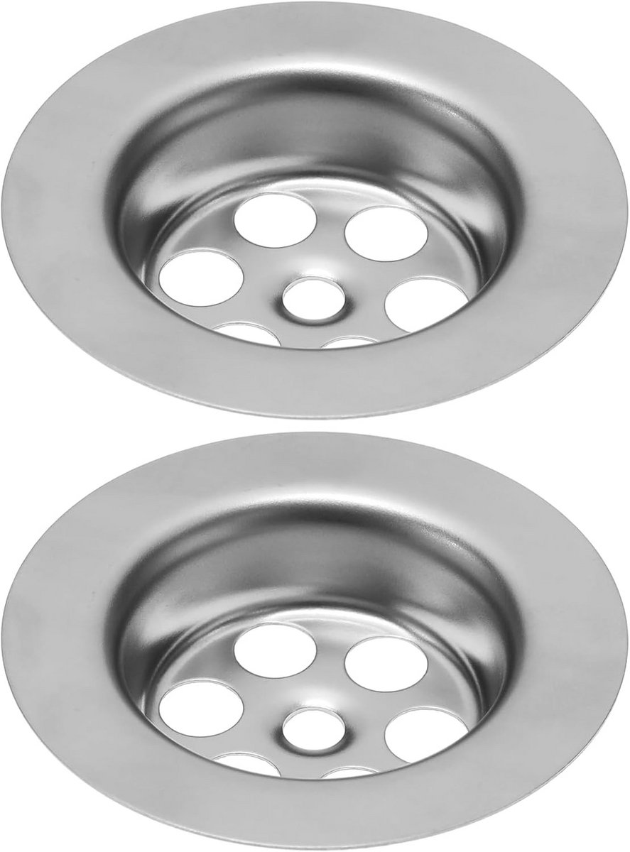 Set van 2 RVS Zeefpluggen voor Keuken en Badkamer Spoelbak