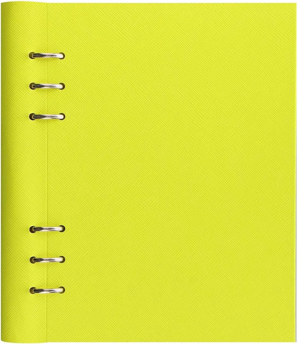 Clipbook Notitieboek A5 Saffiano Kunstleer Geel Flexibel Agenda Herbruikbaar