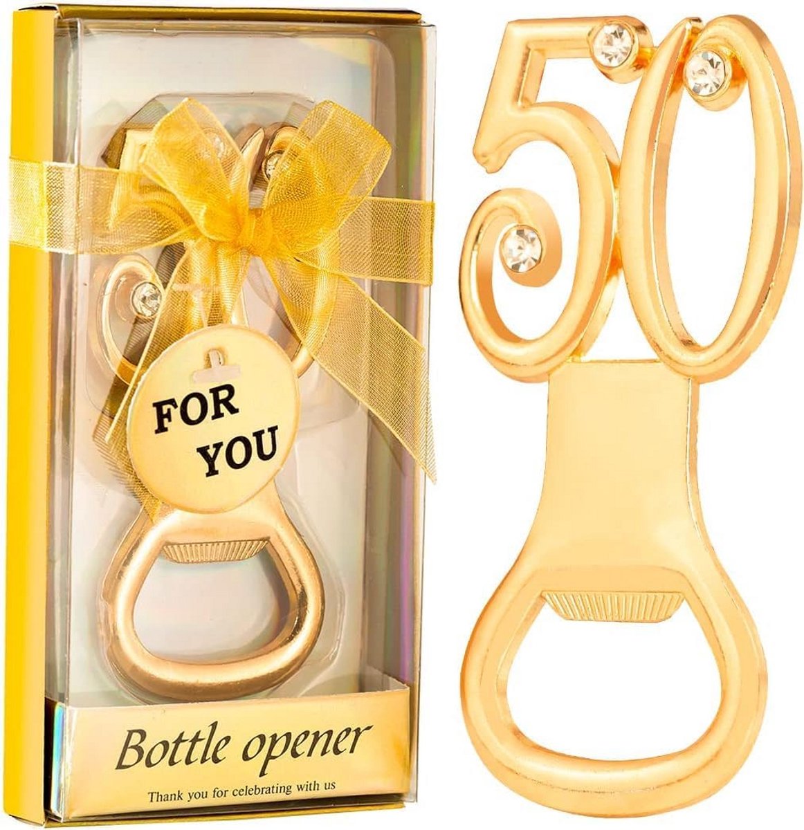 24 Gouden Flesopeners Cadeau voor Jubileum of Verjaardagsfeesten