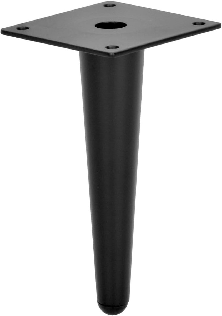 Set van 4 Rechte Zwarte Meubelpoten - 15 cm Hoog - Metalen Vervangende Poten voor Bank, Kast en Tafel