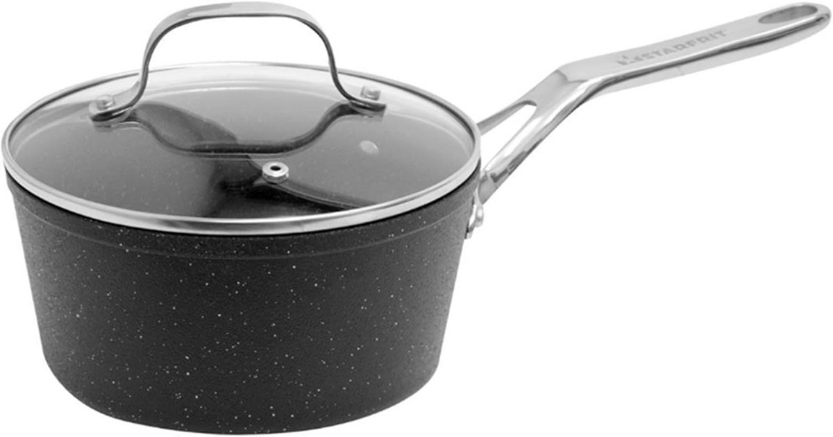 Kwaliteit Aluminium Steelpan met Deksel - Zwart 2.8 Liter Capaciteit
