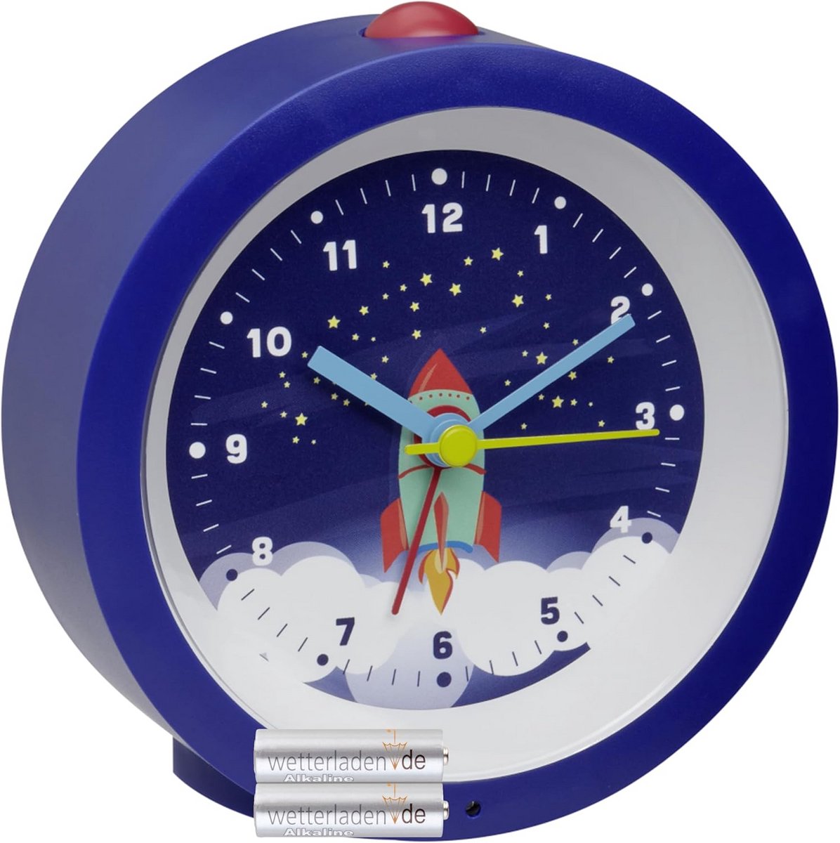 Analoge Wekker voor Kinderen met Stil Loopwerk - Kindvriendelijk Ontwerp (Blauw)