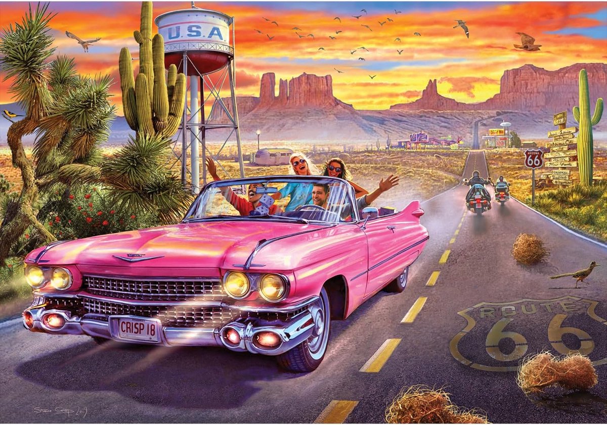 Legpuzzel 500 Stukjes - Iconische Route 66, HD Printkwaliteit