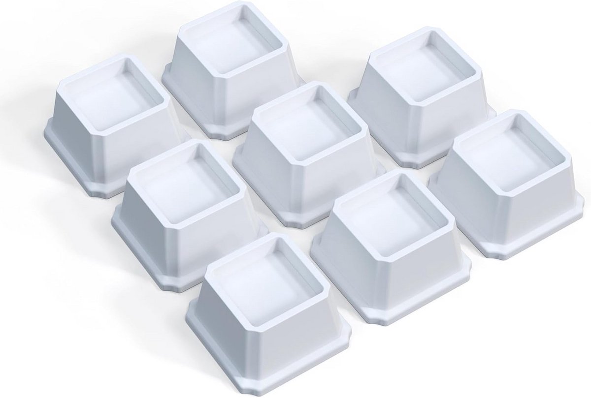 Set van 8 Zware Meubelverhogers - 6 cm Extra Hoogte voor Bed, Bank en Bureau