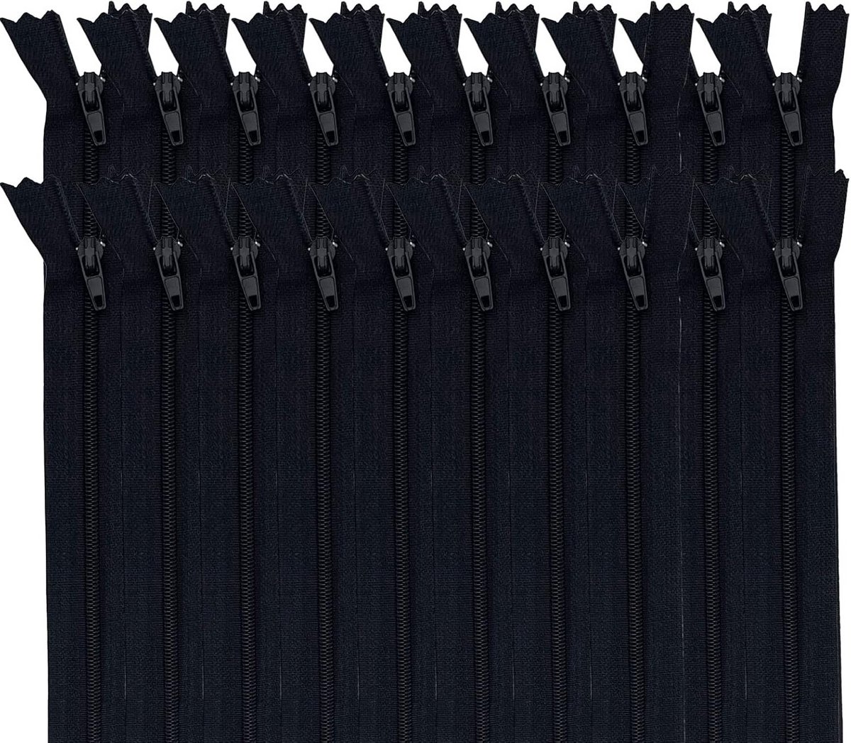 20 Stuks Zwarte Nylon Ritsen van 12 cm voor Kleding, Tassen en Knutselprojecten