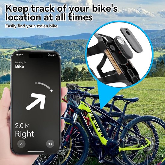 Waterdichte Fiets GPS Tracker Houder voor Smart Tag & AirTag met Universele Flessenkooi — afbeelding 2
