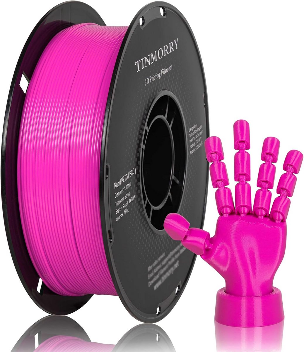 PETG Filament 1.75mm 1kg voor 3D Printer - Eco Snelheid - Fluorescerend Paars Rood