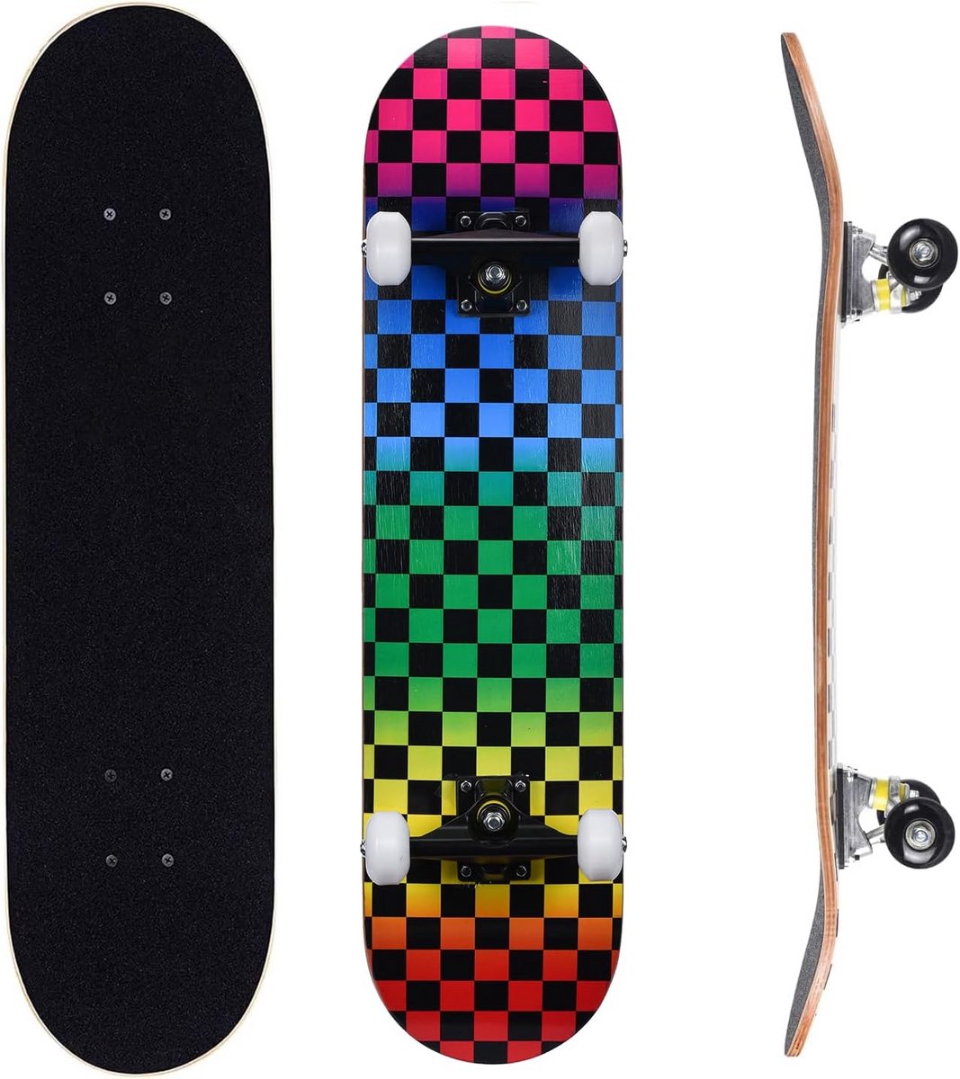 Compleet Skateboard voor Beginners - 80x20 cm - Dubbele Kick Concave Deck