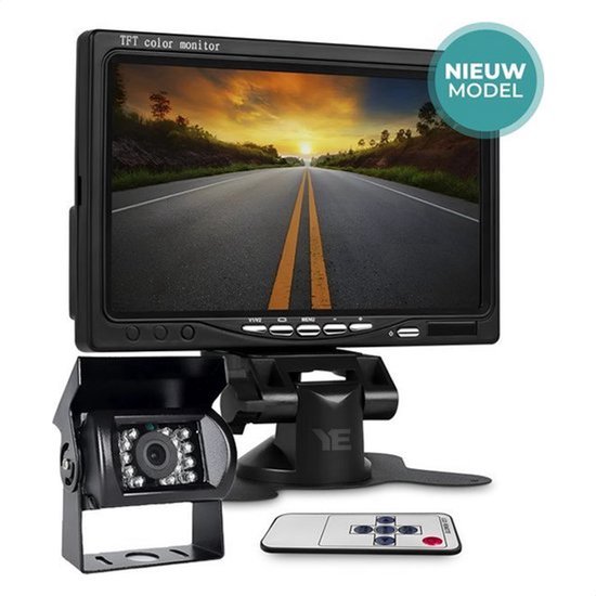 CAMECHO Draadloze achteruitrijcameraset, 4,3 inch monitor met 1