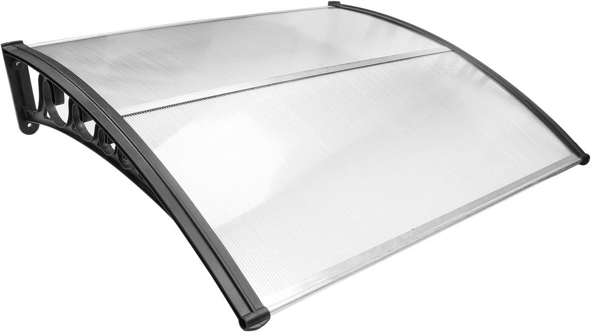 Gebogen Deurluifel 100x120 cm Transparant Polycarbonaat Wind- en UV-bestendig
