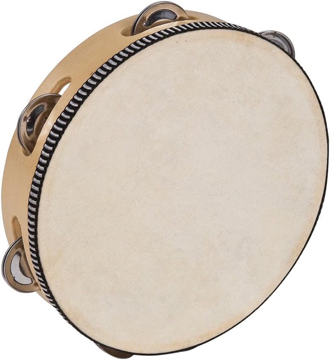 Professionele Tamboerijn met Jingle Klemmen 20 cm - Houten Frame