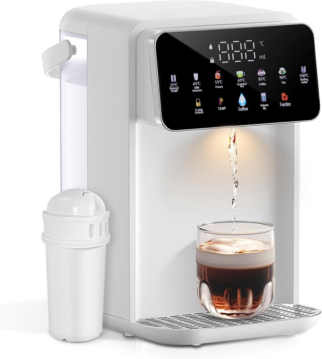 Direct Heetwaterdispenser met Touch Display en 7 Temperatuurstanden