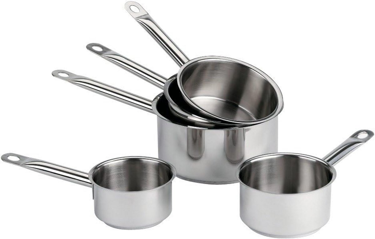 Set Steelpannen RVS Diameter 12 tot 20 cm Professionele Kwaliteit