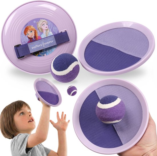 DISNEY Frozen CATCH-BALL Catchbalset, Vangbalspel met klittenband, Catchbal Set voor Kinderen, Klittenband Bal