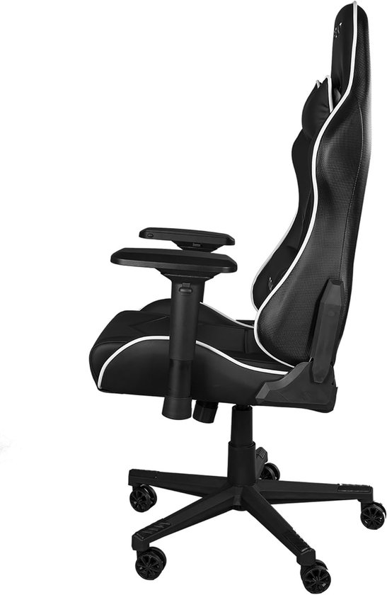 Speelstoel - Gaming stoel - Comfortabel gamen - Hoge dichtheid schuim - 56 x 55 x 135 cm - Zwart wit van Merkloos — afbeelding 4