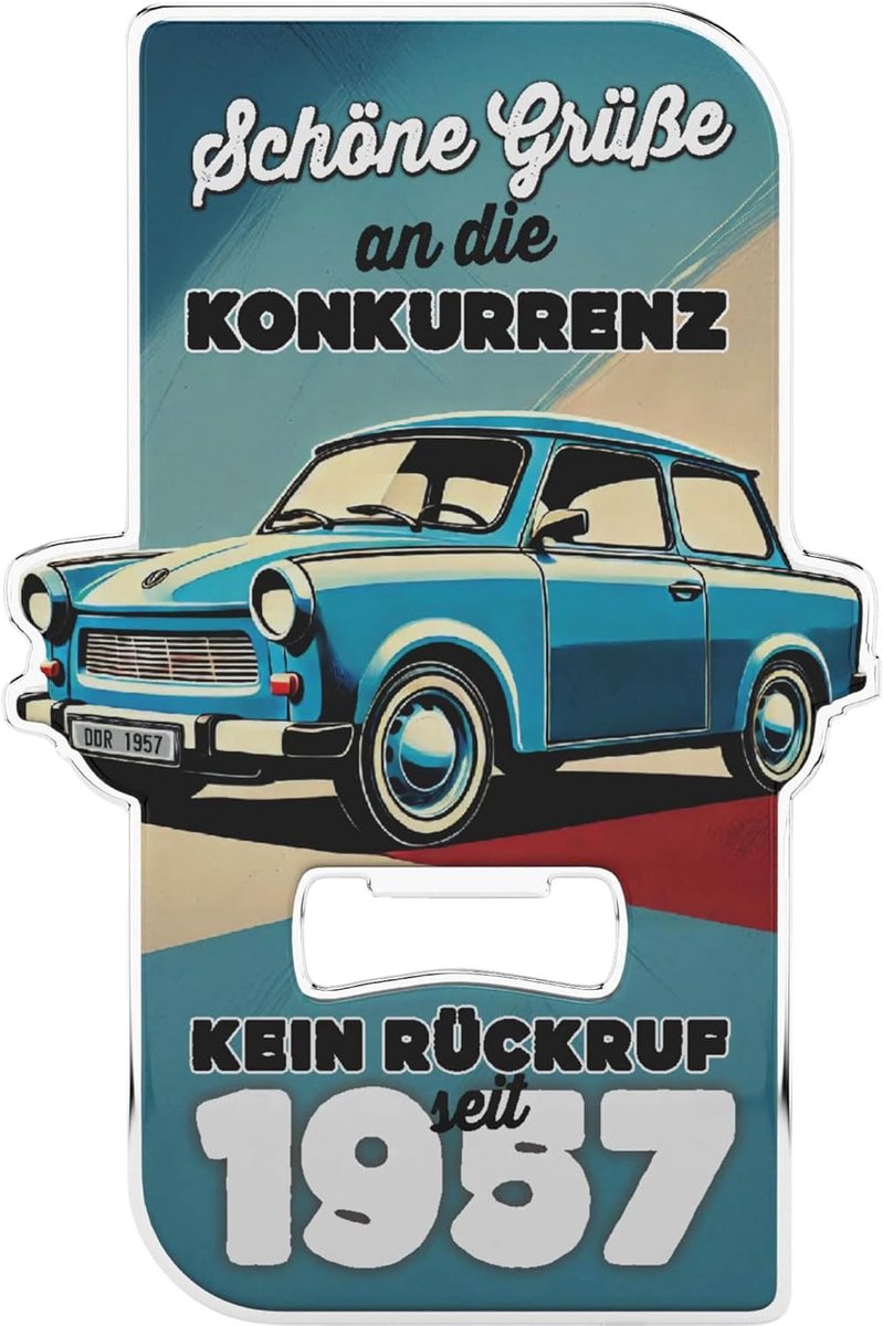 Magnetische Flesopener in Trabant Design - Grappig Bieropener Cadeau met Opvanger