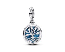 Pandora Moments Dubbele hangende glow-in-the-dark bedel met stamboom en lemniscaat Dames Zilver 793599C01