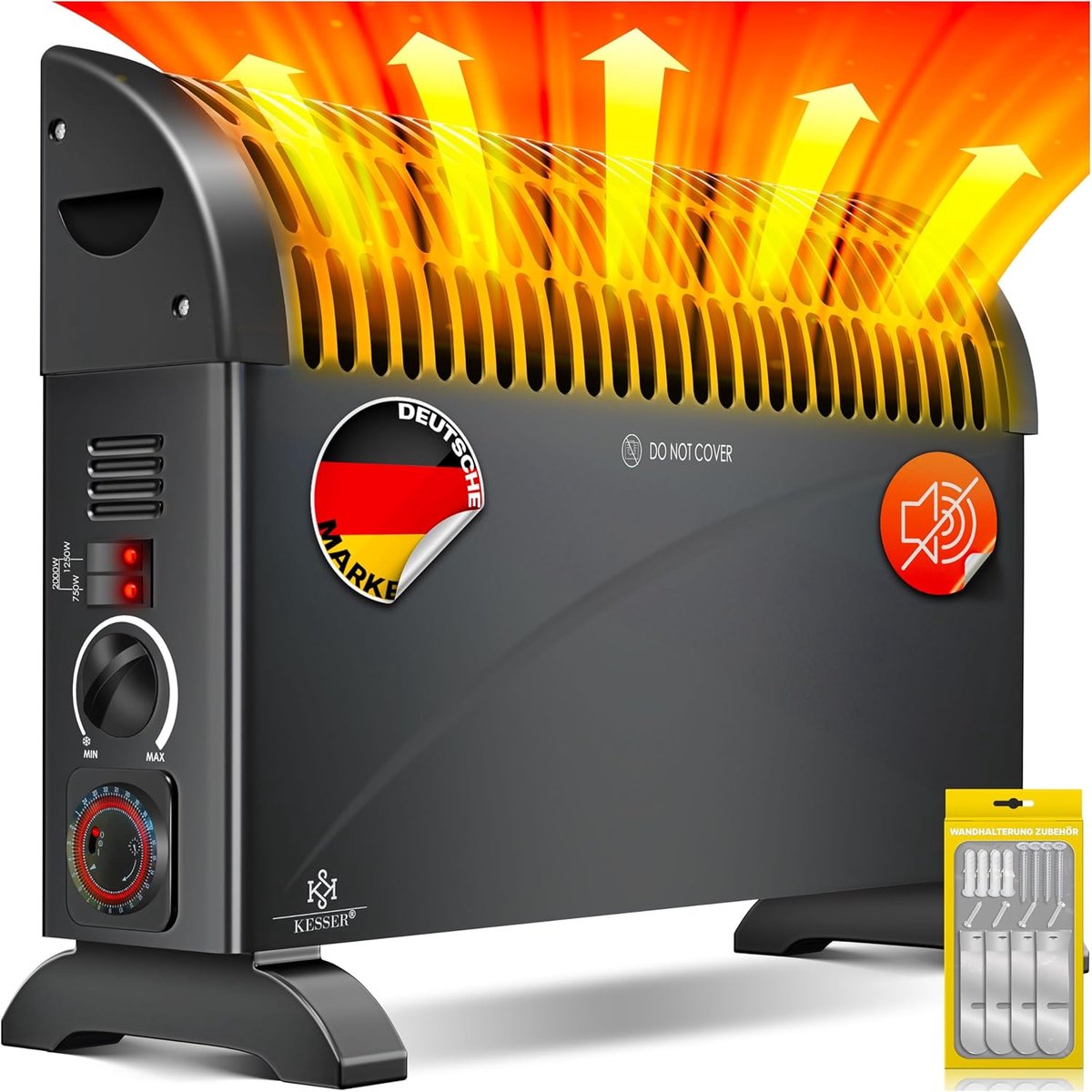 Elektrische Convector Verwarming 2000 Watt met Timer en Thermostaat