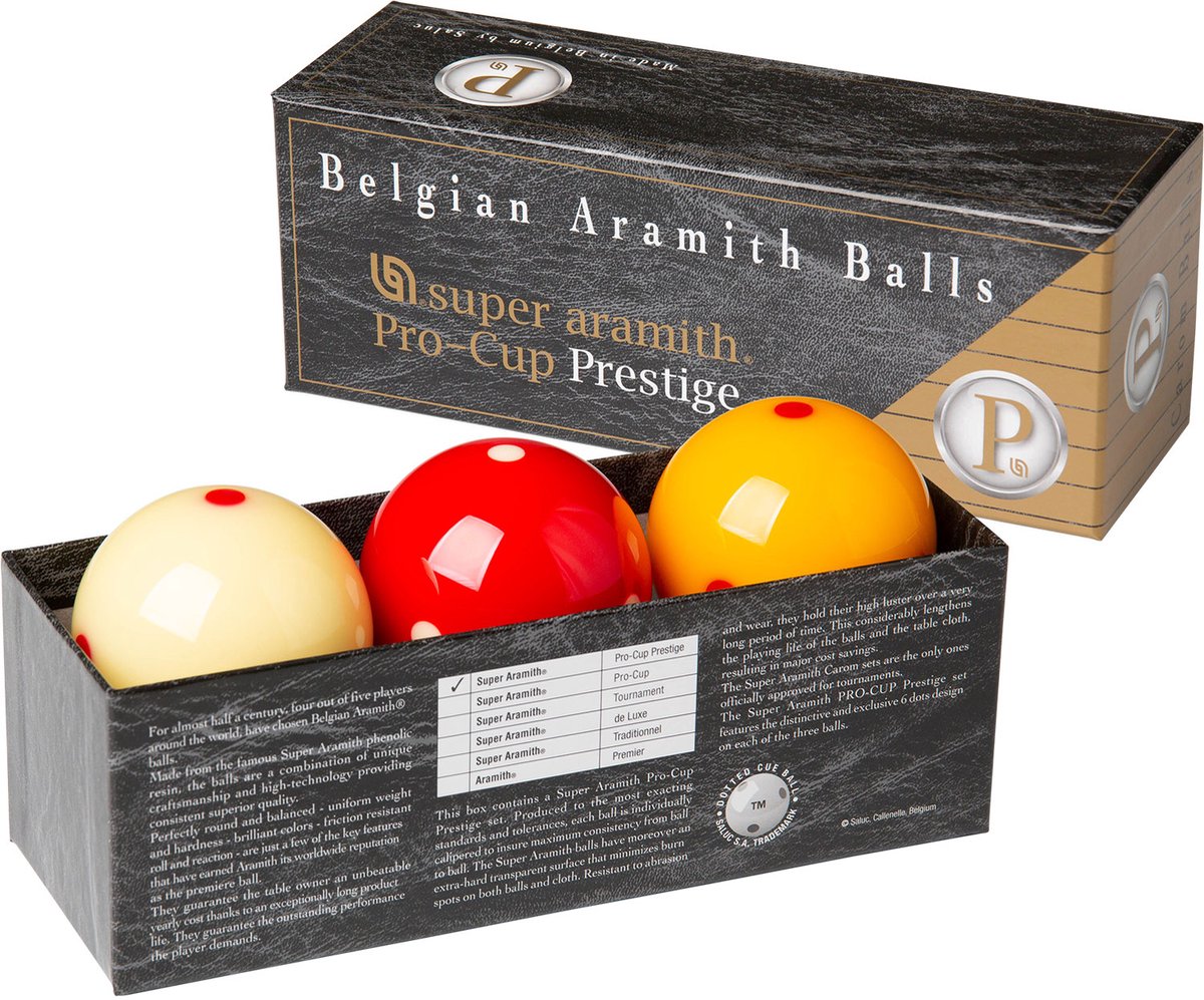 Super Aramith biljart ballen set 61.5mm Pro Cup Prestige