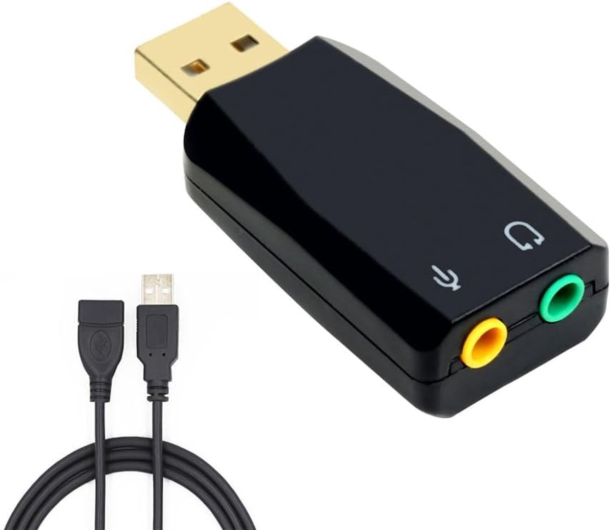 USB Audio-adapter 3,5 mm Jack naar AUX voor Hoofdtelefoon en Microfoon