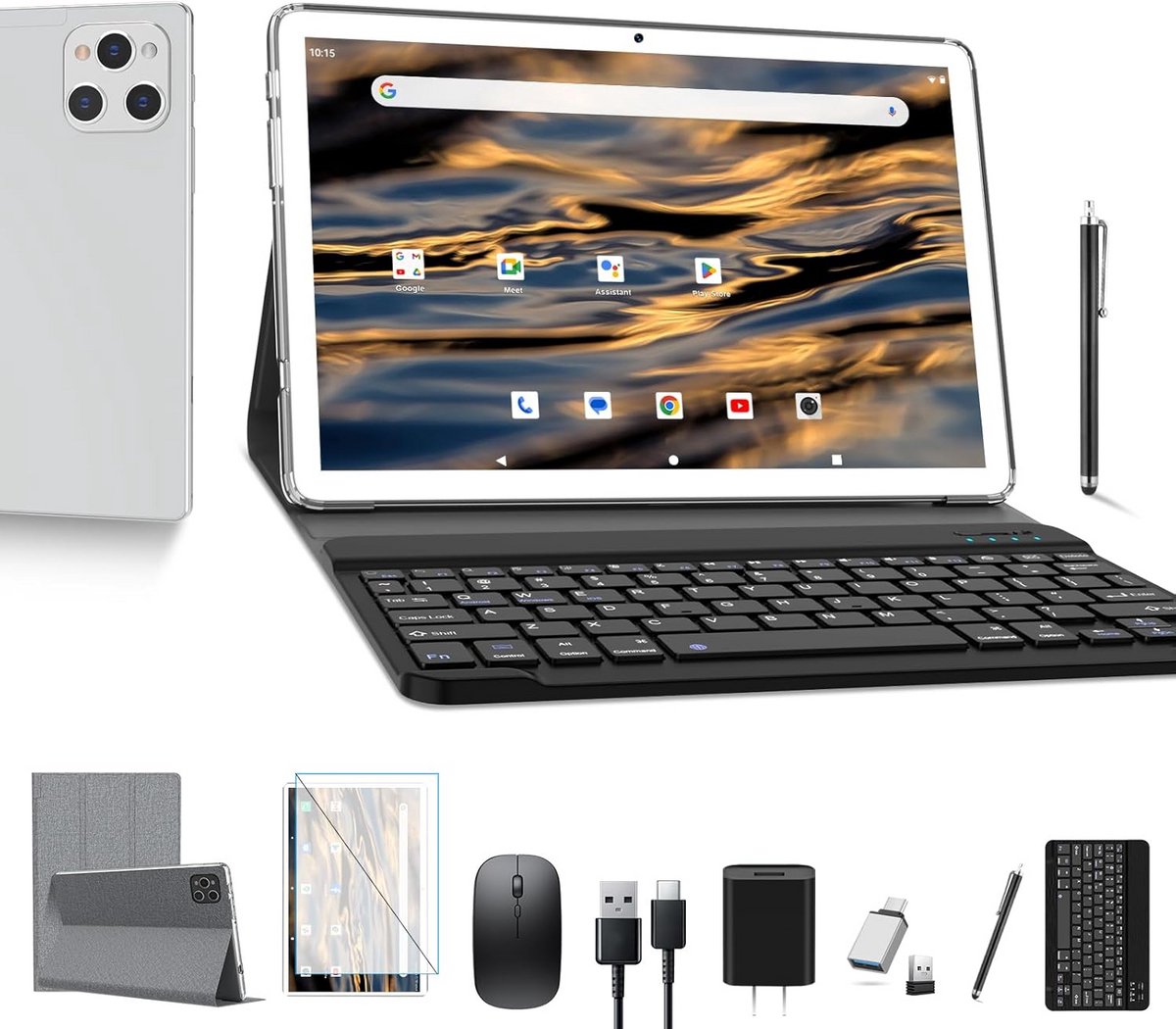 10 inch tablet 16GB RAM 128GB ROM Android 12 octa-core 7000 mAh zilver