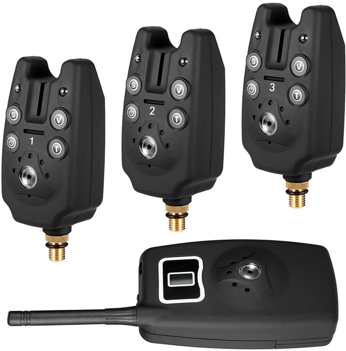 Draadloze 6+1 Beetmelder Set – Ontvanger Systeem – LED & Geluid – Geen Beet Missen bij Nachtvissen