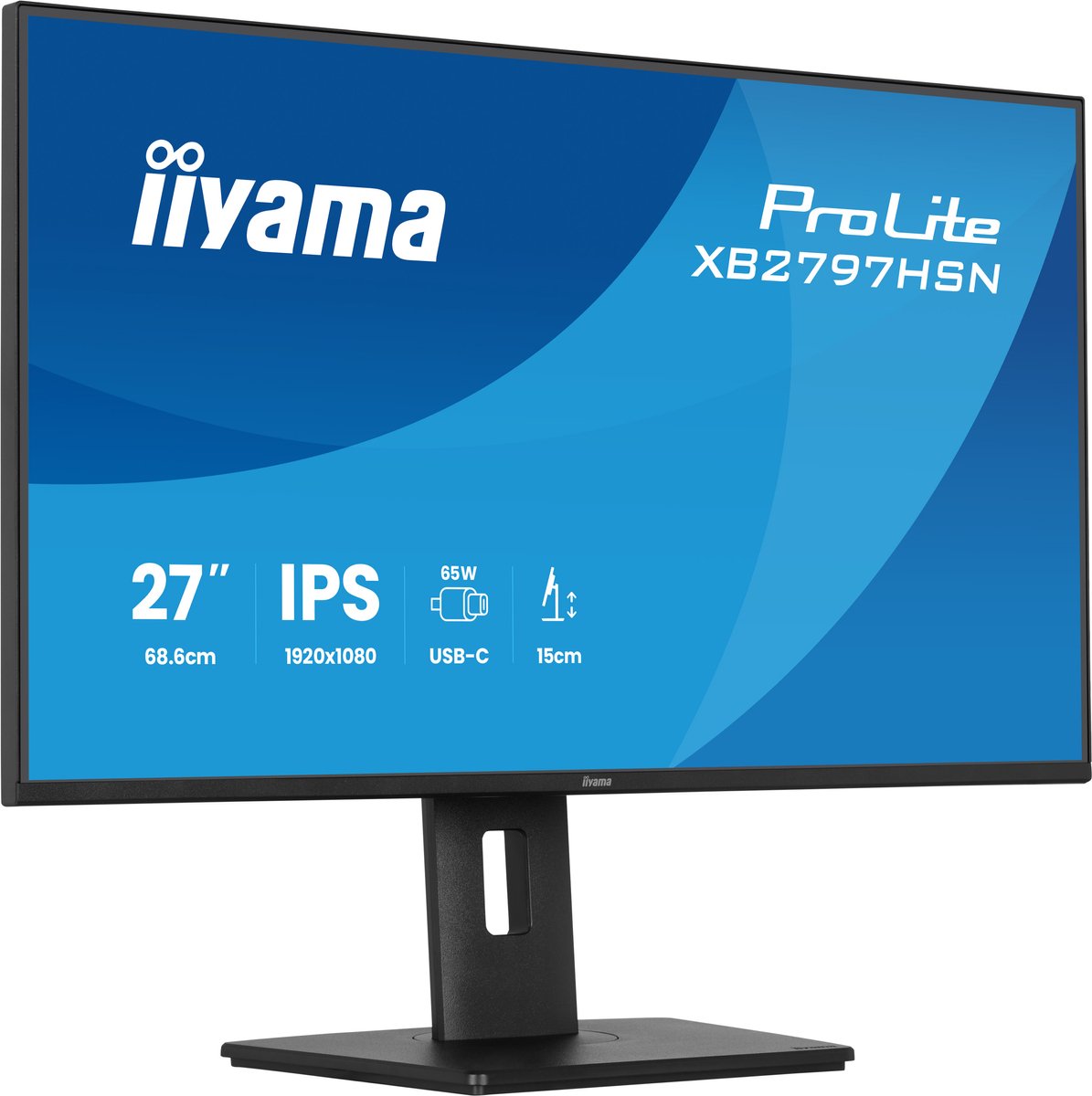 iiyama ProLite XB2797HSN-B1 - 27 inch - Full HD - IPS - USB-Hub (4x) - Verstelbaar - USB-C Dock