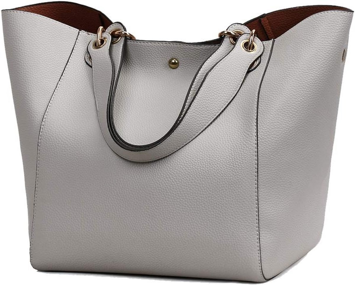 Dames Handtas Schoudertas 2-in-1 PU Leer Hobo Tas Vintage Bucket Tas