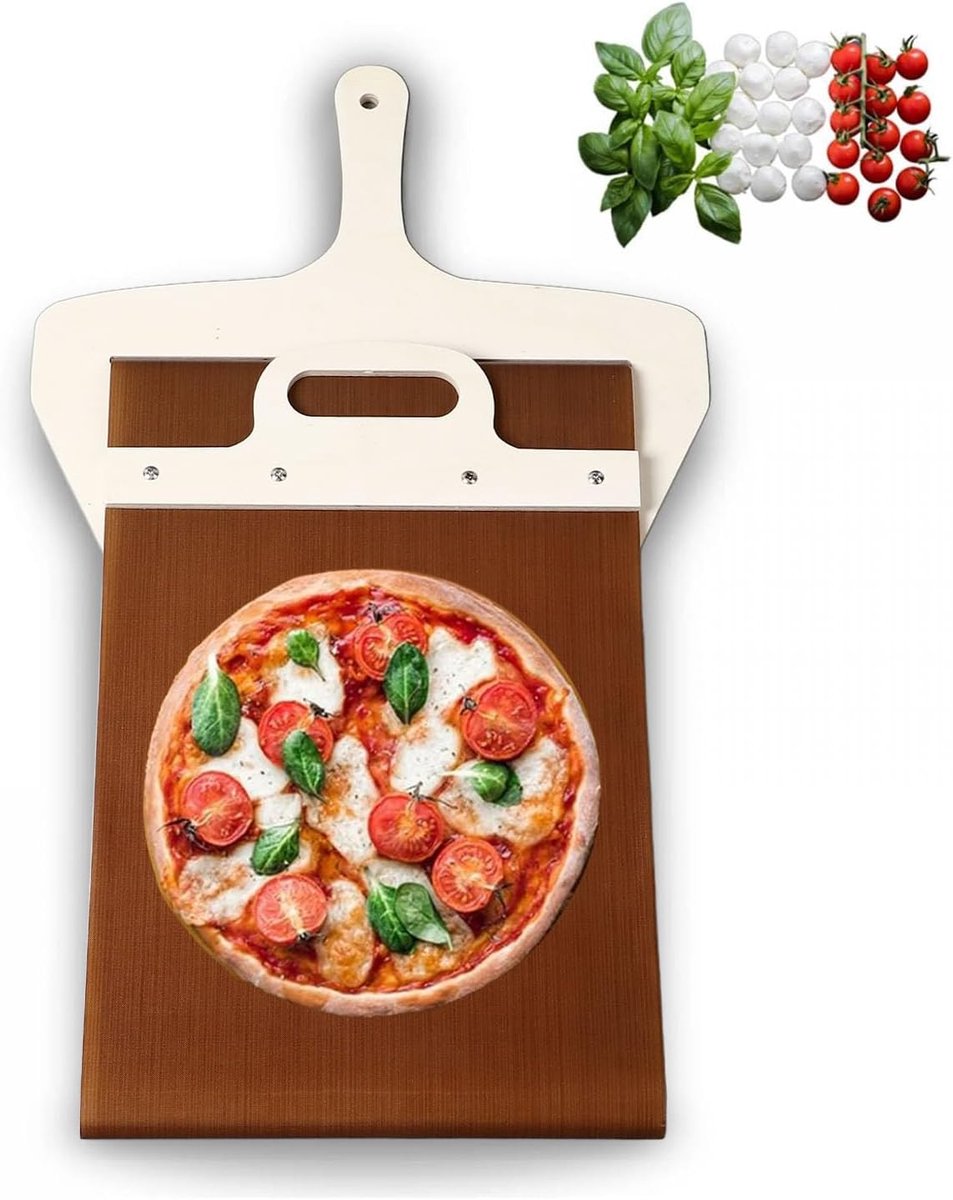 Houten Pizza Schep met Schuifmechanisme voor Oven en Bakkerij