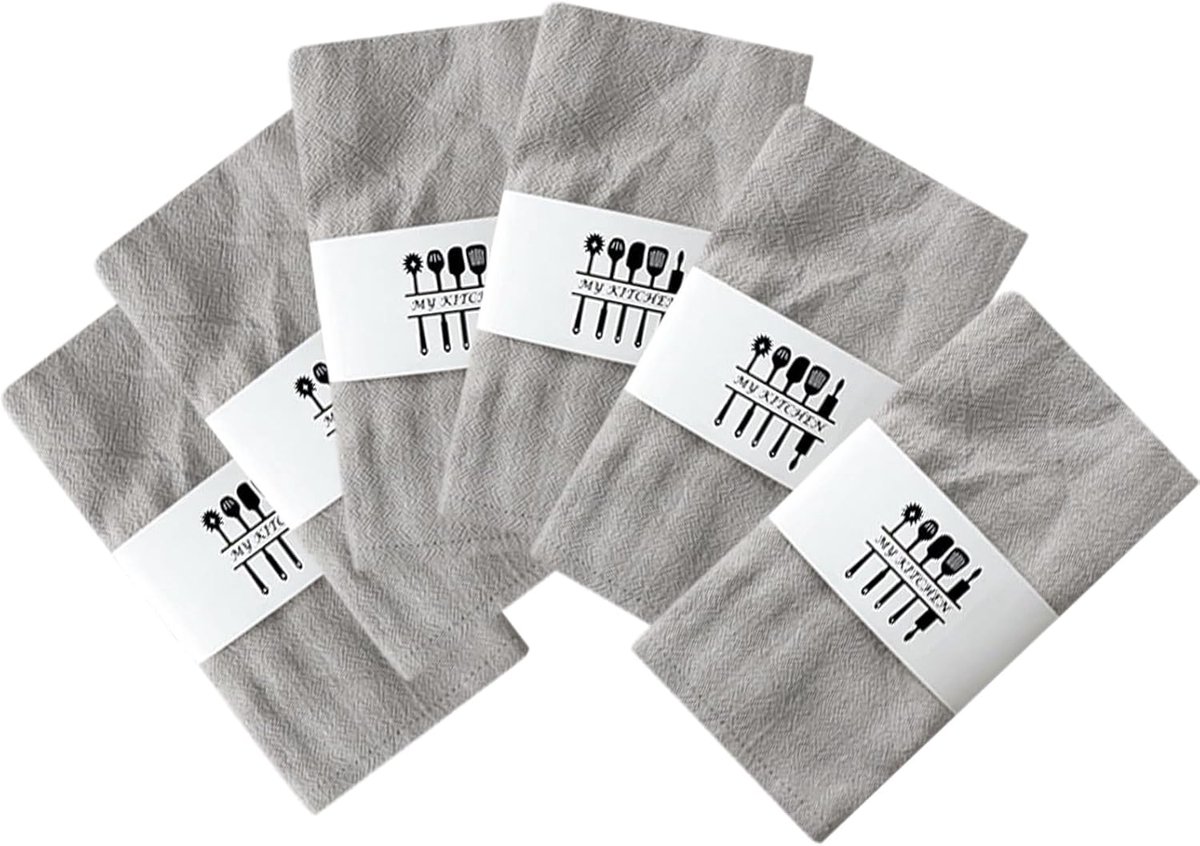 Linnen servetten set van 6 - 40x40 cm - afwasbaar - voor feesten en dagelijks gebruik