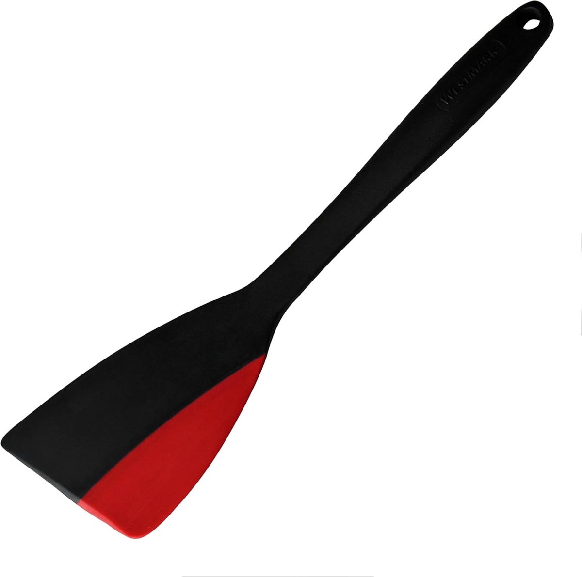 Spatel met Flexibele Siliconen Rand - Hittebestendig tot 200°C - Vaatwasmachinebestendig - Antislip Handgreep - 24cm - Zwart/Rood