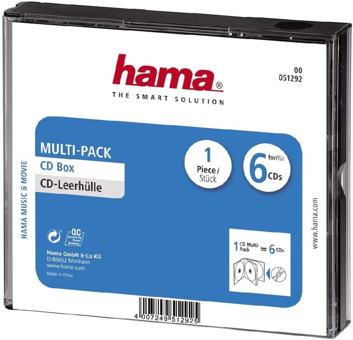CD Jewel Case zwart voor 4 cd's - compacte opbergdoos voor muziekcollectie