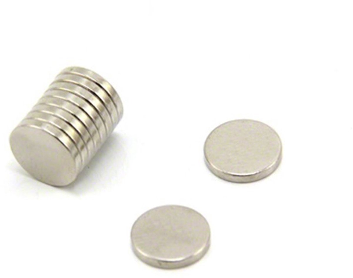 Neodymium magneet 10mm x 1,5mm N35 trekkracht 0,9kg (200 stuks)