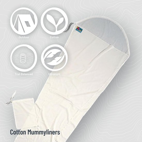 Mummyslaapzak Liner van Katoen - 95" x 35/22" — afbeelding 3